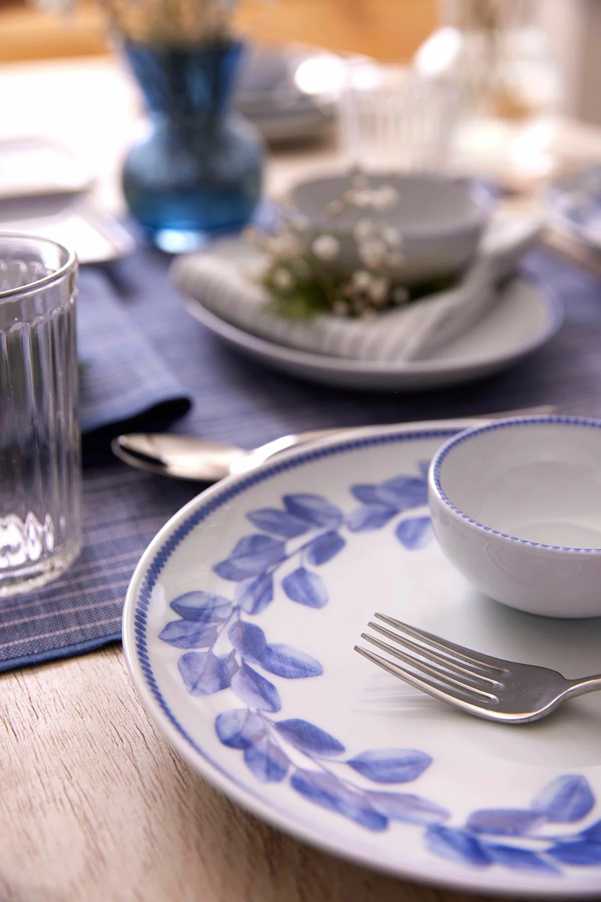 Set mëngjesi 14 pjesësh Hermia, ngjyrë kaltër, 2100002914001