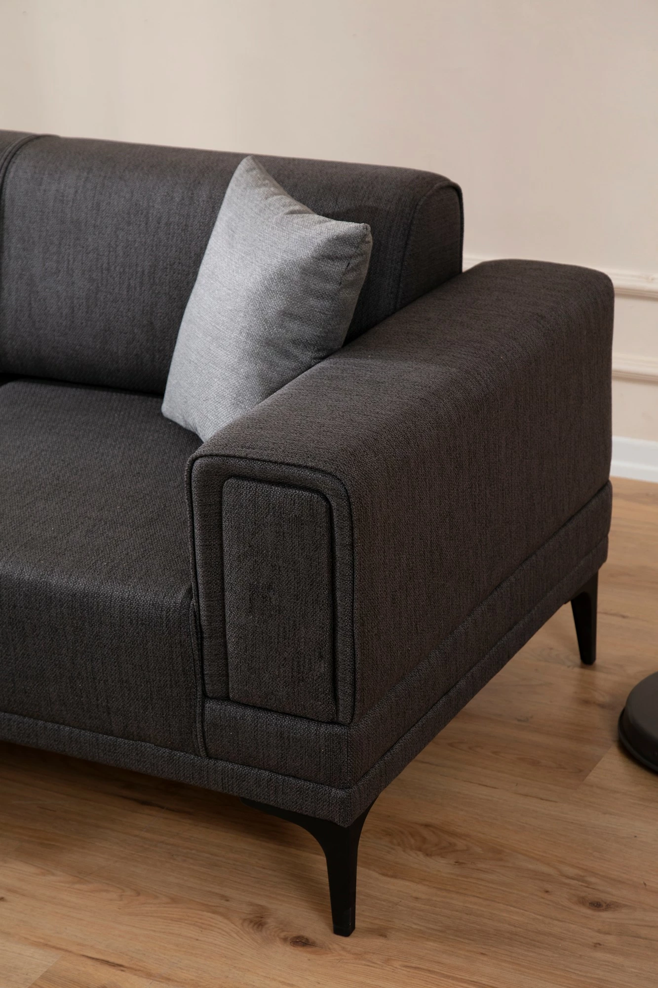 Kënd-sofë krevati Atelier del Sofa, Horizon majtas, ngjyrë gri e errët