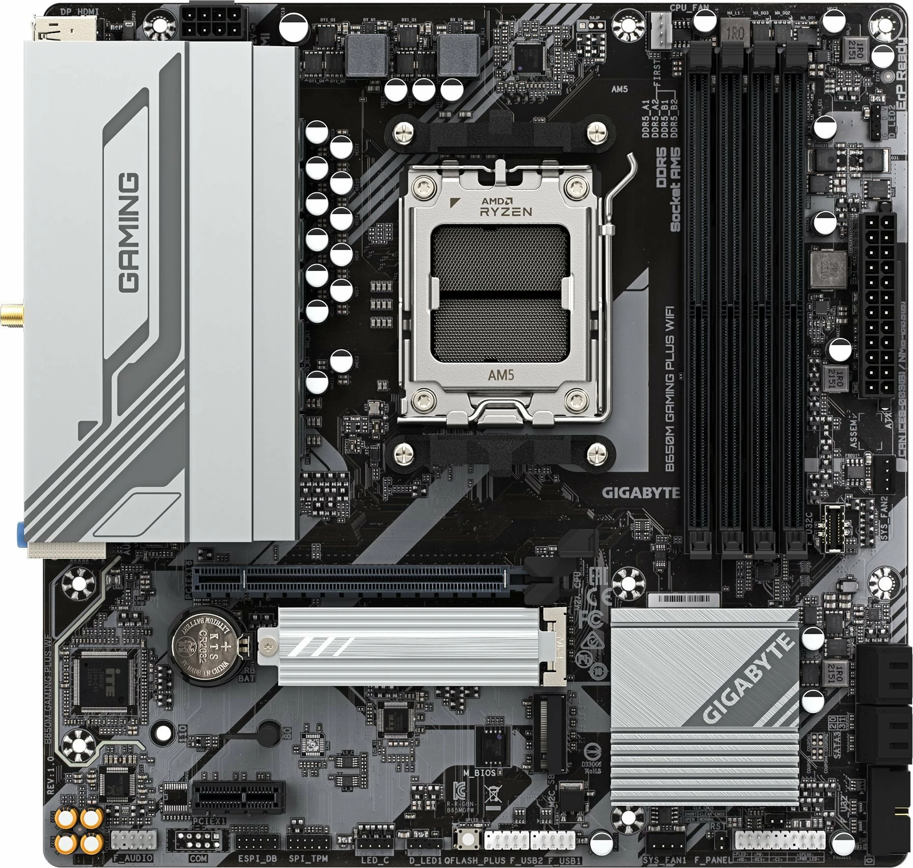 Pllakë amë Gigabyte B650M Gaming Plus WiFi, Micro ATX, AM5, DDR5