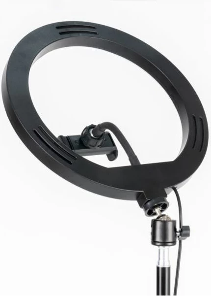 Dritë unazë LED RGB me tripod HAVIT ST7026, 26 cm, lartësi 72-210 cm, mbajtës telefoni/tableti deri 7 inç, RGB