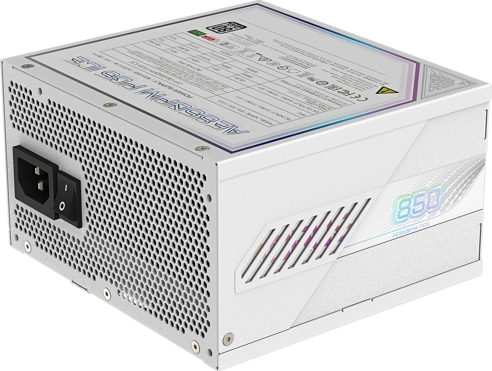 Furnizues rryme Gigabyte AORUS Elite P850W ICE, 850W, 80+ Platinum, full modular, i bardhë