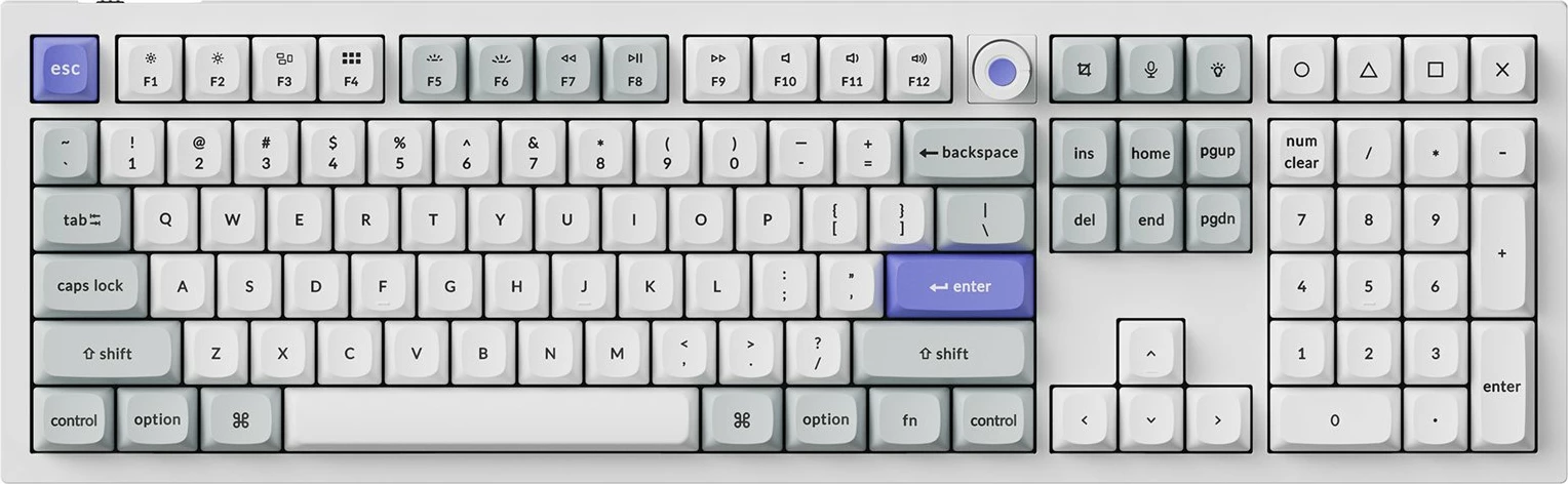 Tastierë gaming Keychron Q6 HE 8K (Q6HW-P1), switch magnetik Lime, 8000 Hz, layout US, RGB, gri