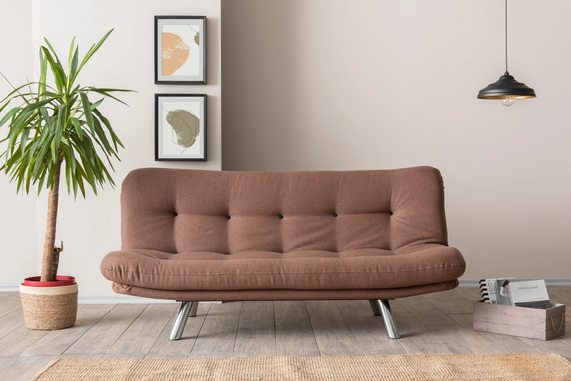 Krevat-sofa 3 vende, Atelier del Sofa, Misa Small, ngjyrë kafe e çelët