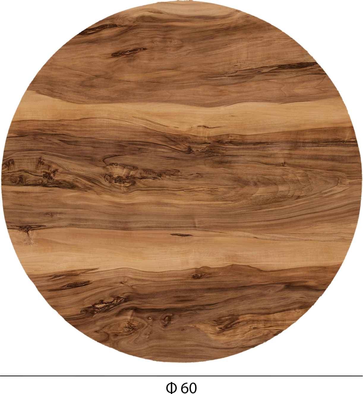 Sipërfaqe tavoline rrethore HPL, ngjyrë Indian Shesham, set prej 2 copash, FH5841.30, 60cm
