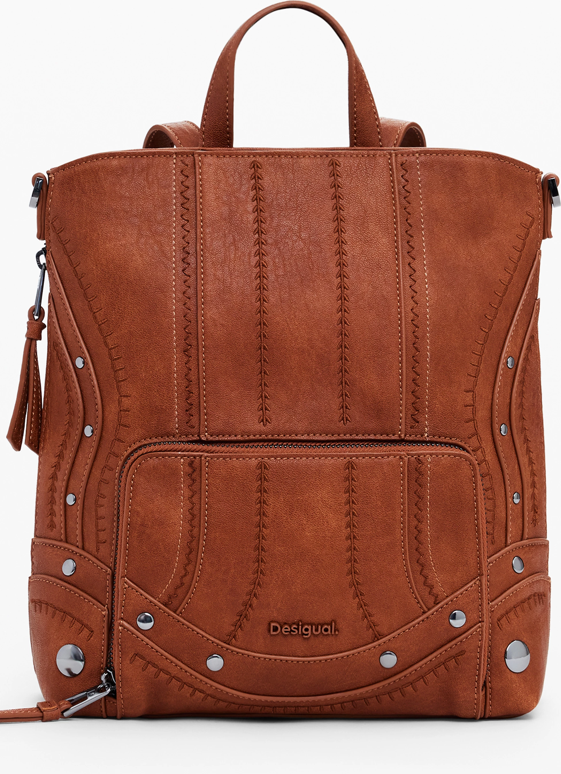 Backpack Desigual EMBRO PATCH PRETORIA MINI për femra, kafe