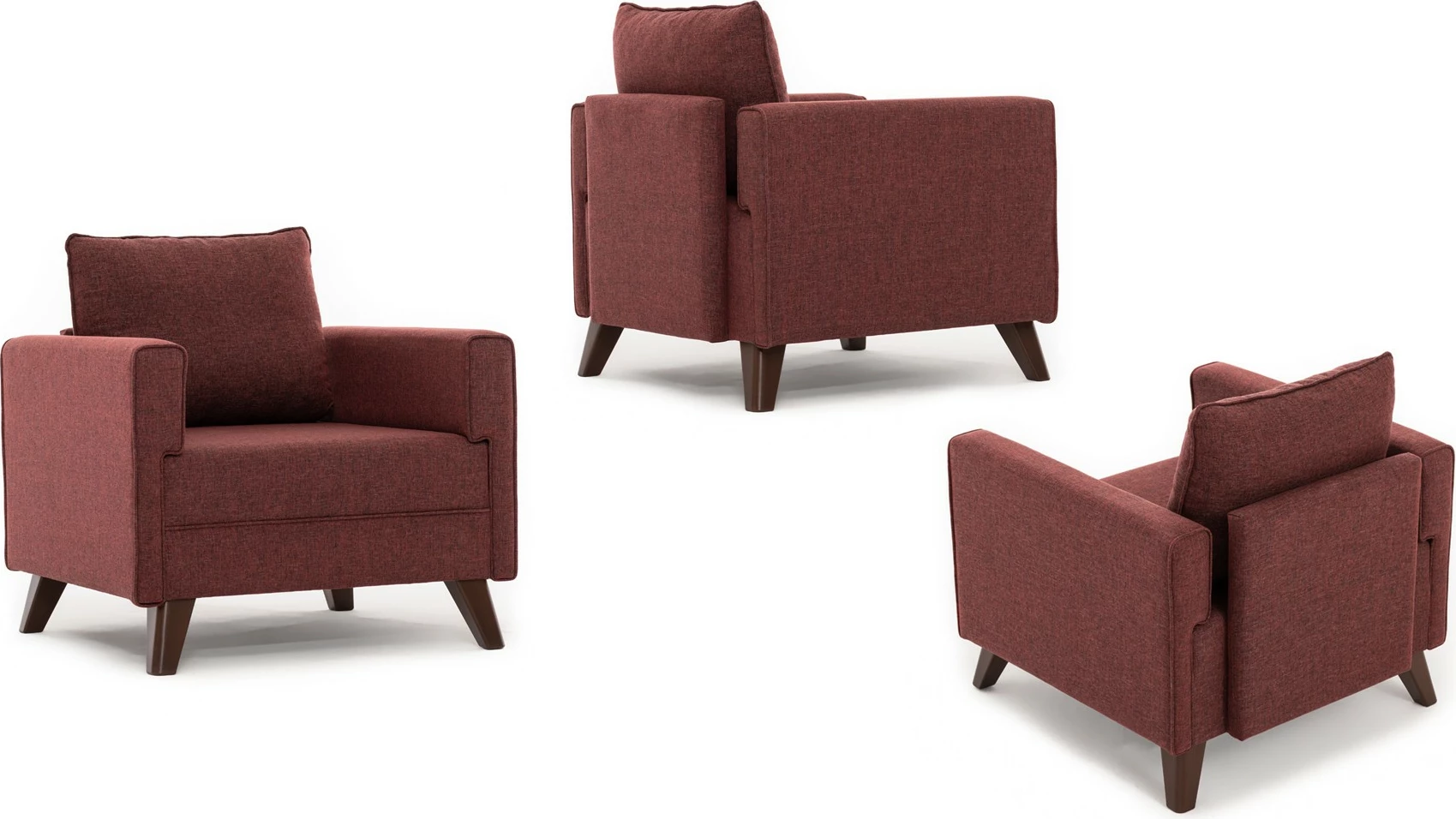 Fotel një vendësh Atelier del Sofa, Bella, ngjyrë e kuqe e errët