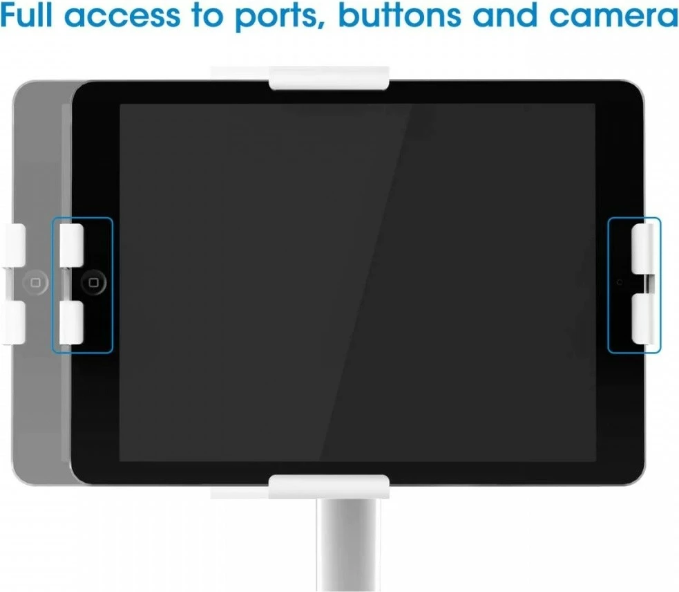 Mbajtëse dyshemeje për tabletë Techly 406345, për 7.9-11", e bardhë, me kyç sigurie