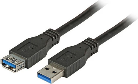 Kabllo zgjatëse USB EFB Elektronik K5237.1, 1.8 m, USB-A mashkull në USB-A femër, USB 3.2 Gen 1, e zezë