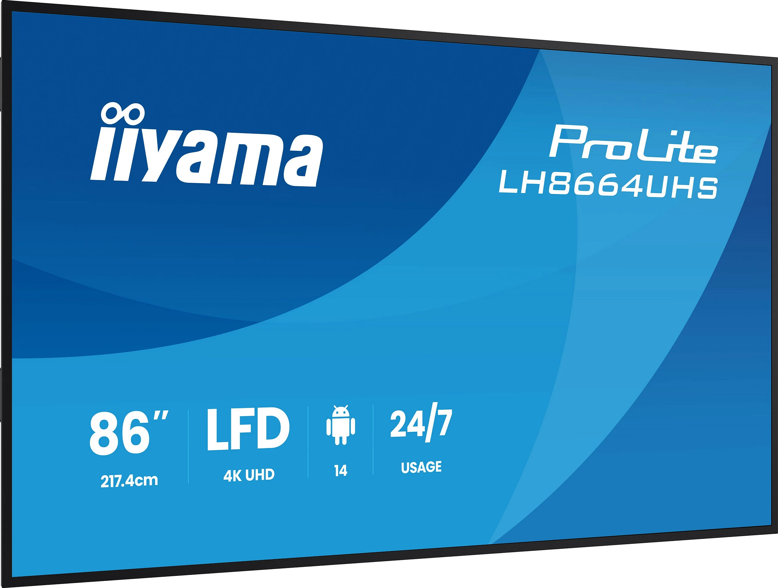 Display profesional iiyama ProLite LH8664UHS-B3AG, 86", 4K UHD, 24/7, USB-C/HDMI, i zi