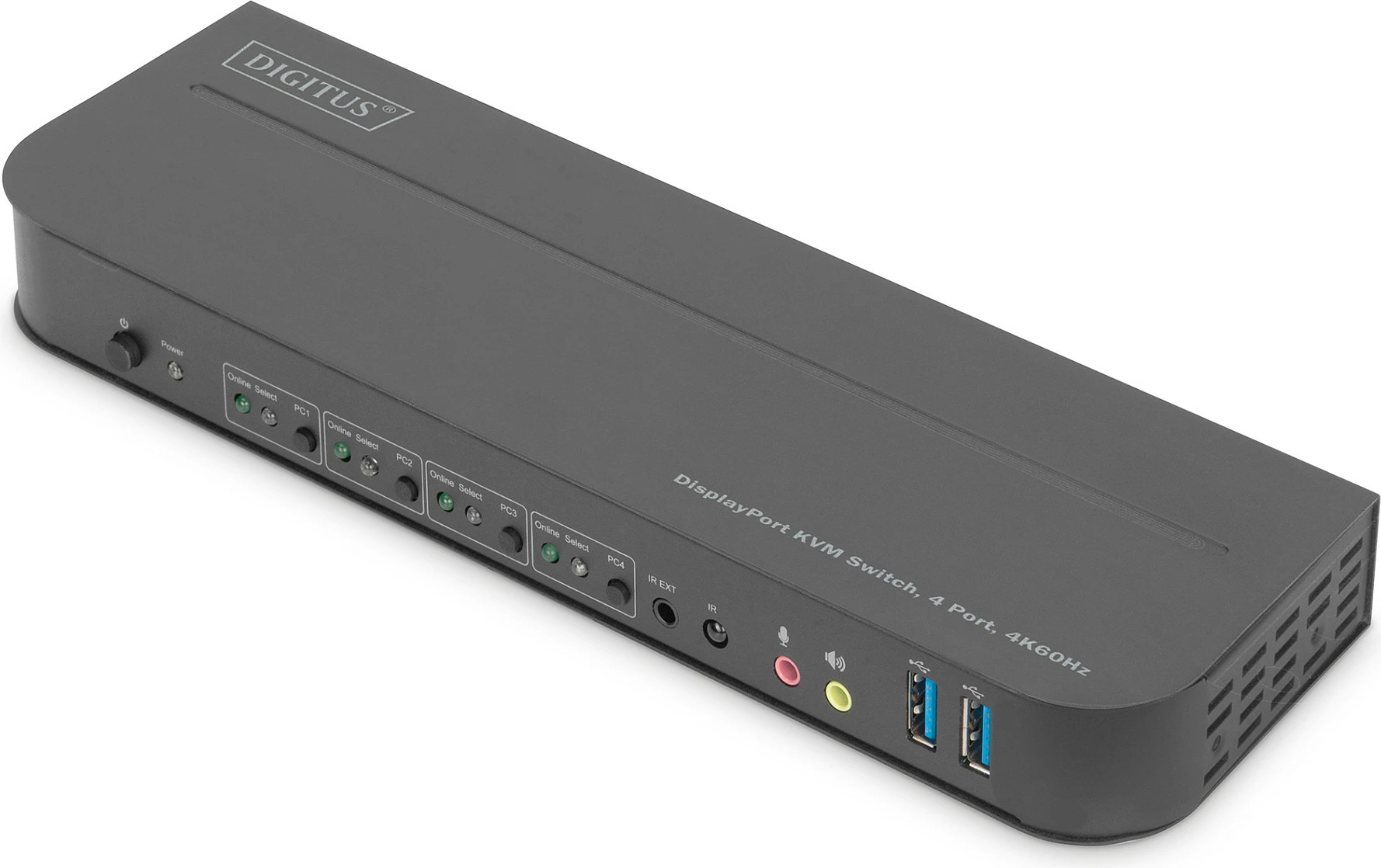 KVM Switch Digitus 4-Port, 4K 60Hz, DP/HDMI, USB 3.0, i zi