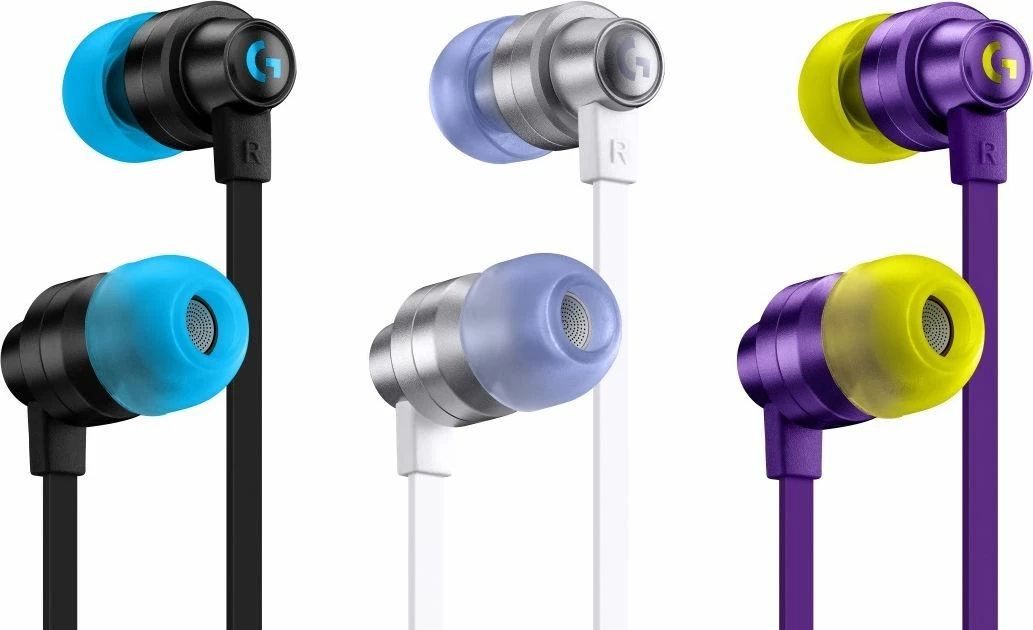 Kufje Logitech G333 (981-000924) in-ear gaming, me kabllo, 3.5mm + adaptor USB-C, me mikrofon, kaltër