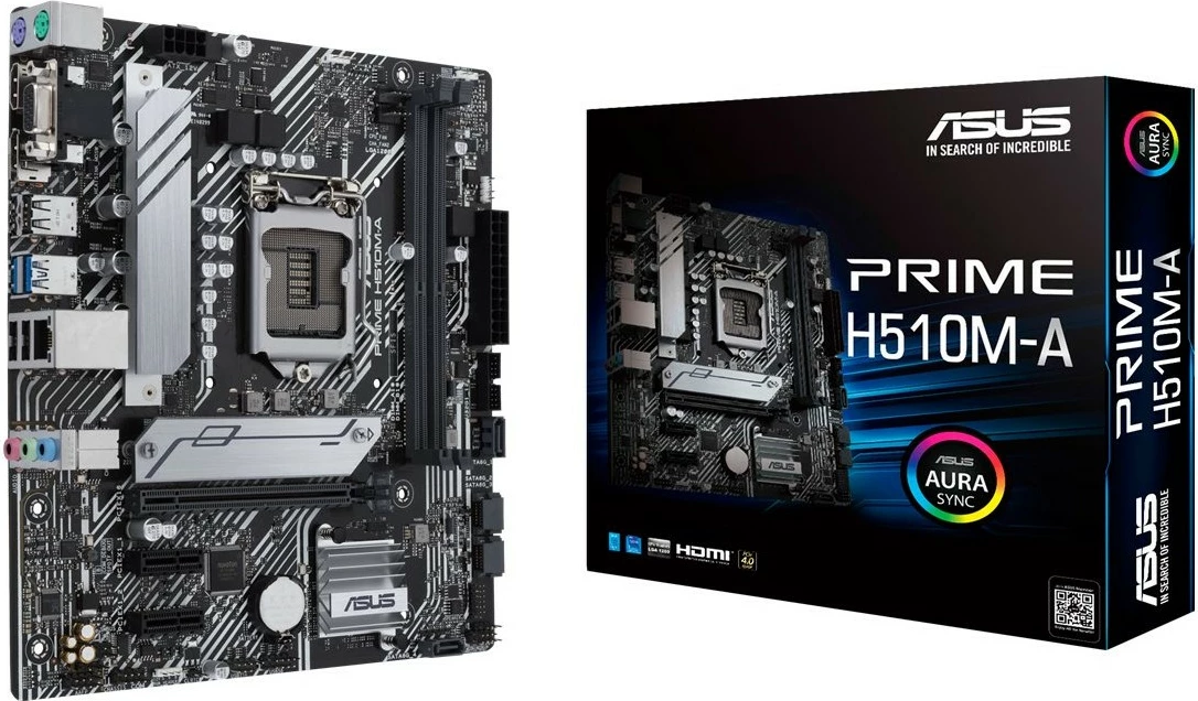 Pllakë amë ASUS PRIME H510M-A, Socket LGA 1200, Intel® Celeron®, Intel® Core™ i5, i7, i9, Intel® Pentium®, DDR4-SDRAM, 64 GB, DIMM