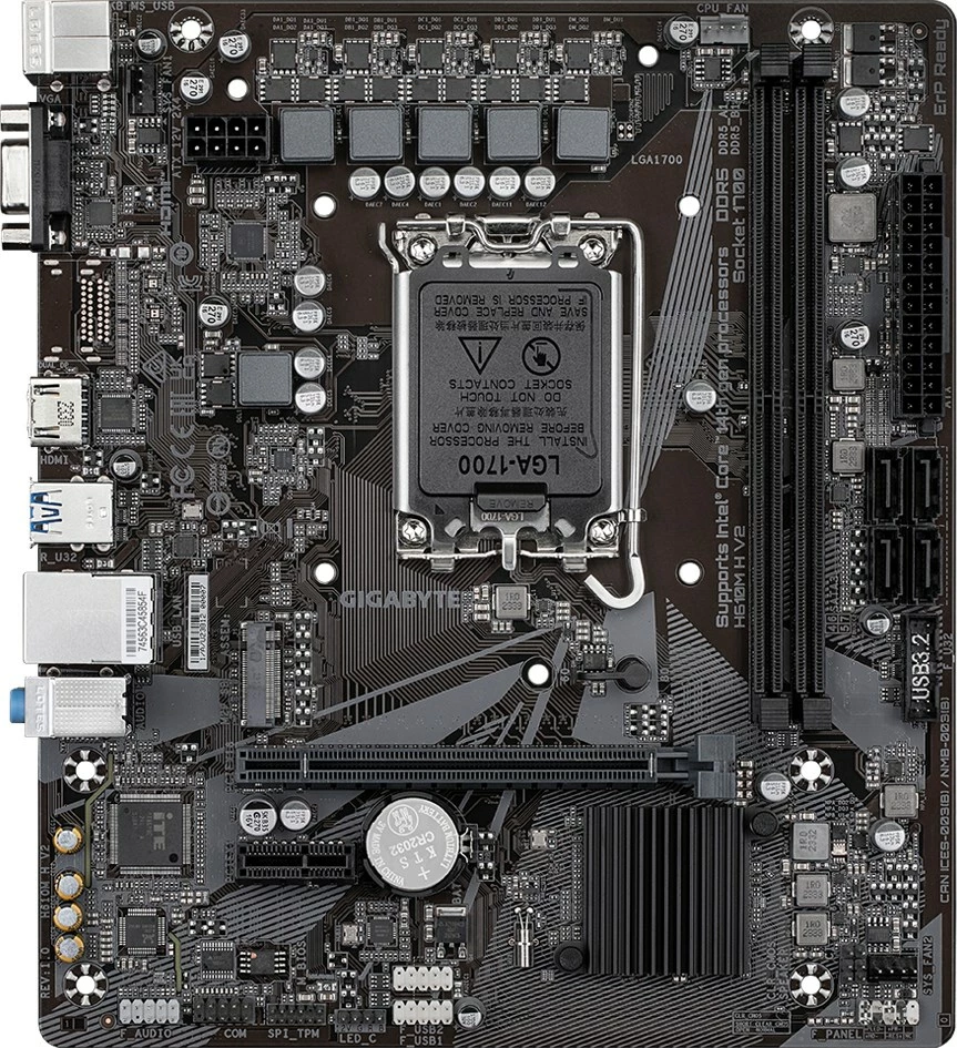 Pllakë amë Gigabyte H610M H V2, Socket LGA 1700, DDR5, M.2, E zezë