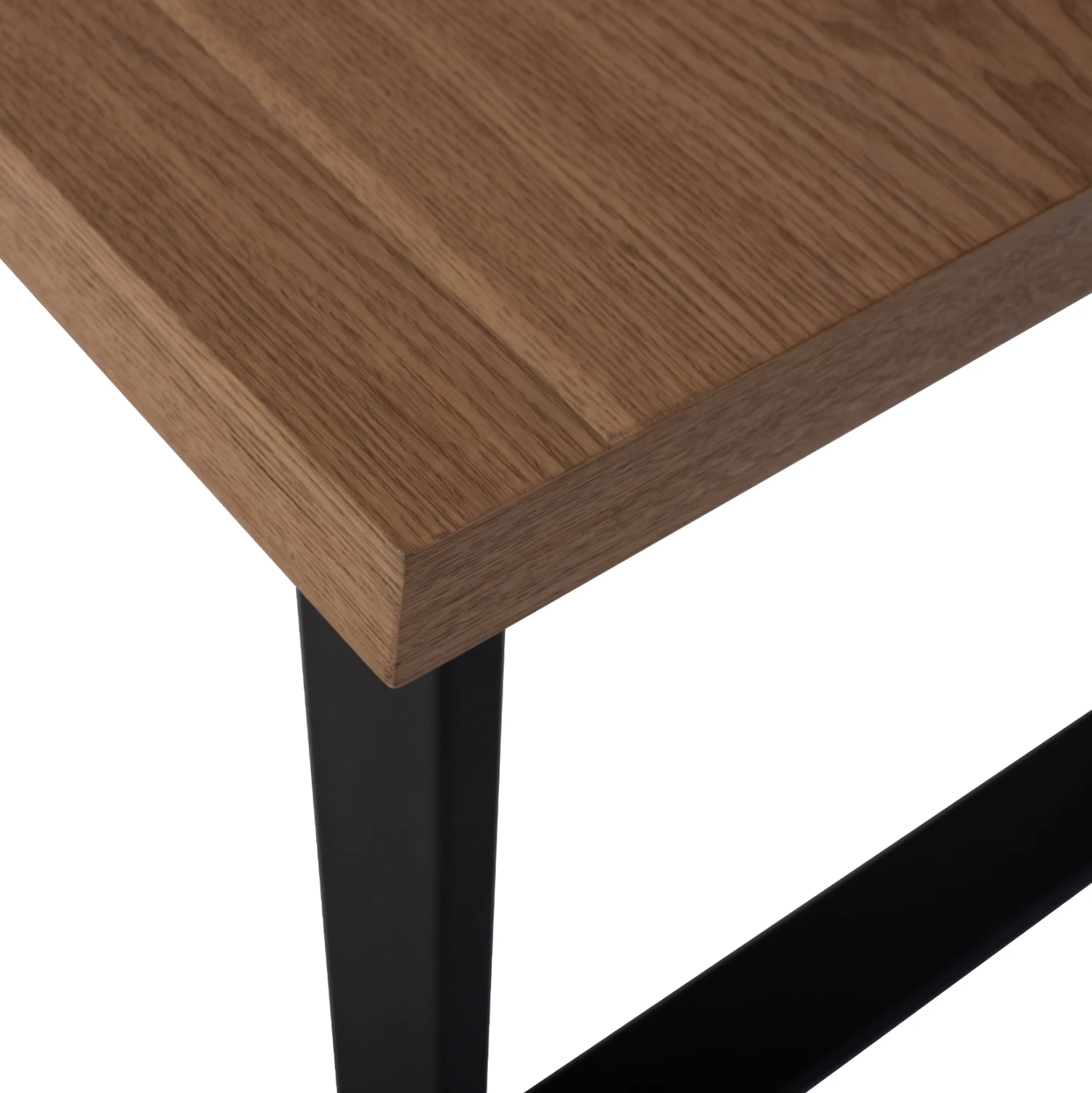 Tavolinë ngrënieje ASTORIA FH9012, sipërfaqe MDF, dru lisi, këmbë metali, stil rustik, 180x90x75H