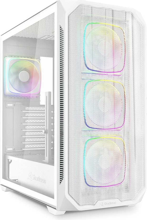 Kasë Sharkoon AK5M RGB, Midi Tower, ATX, xham i temperuar, e bardhë