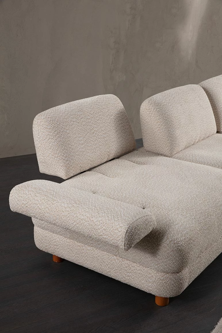 Kënd divani-krevat Atelier del Sofa, Nice L kënd djathtas, krem
