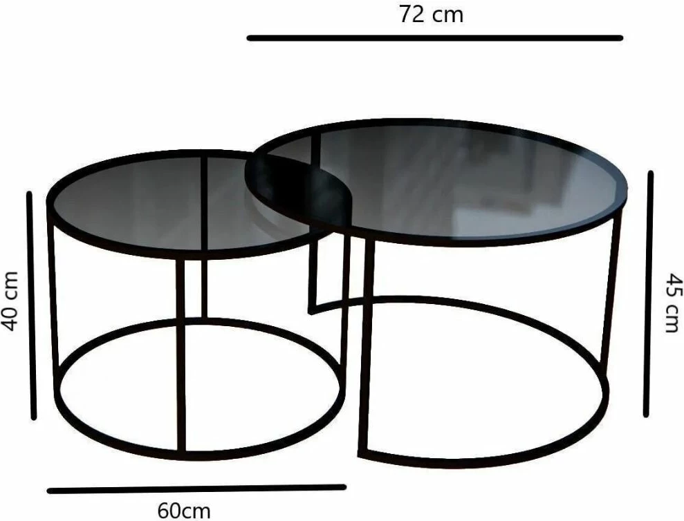 Tavolinë kafeje Skye Decor, Kyoto, ngjyrë fume