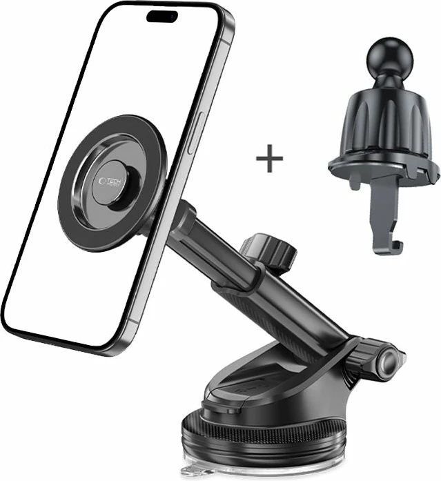 Mbajtës magnetik për celular Tech-Protect N58, MagSafe, për kokpit, xham ose ventilator, i zi