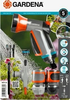 Set konektorësh për zorrë Gardena Indoor Basic 18274-34, 13 mm/15 mm, gri/portokalli, set