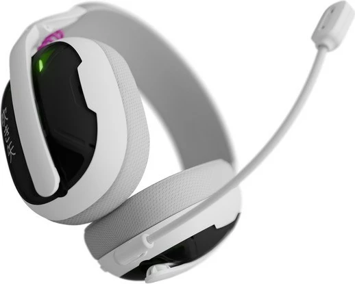 Kufje wireless mbi-vesh Natec Fury Fukiya F6, Bluetooth 5.4, 2.4GHz, mikrofon, 40h, të bardha, me kabllo USB-C