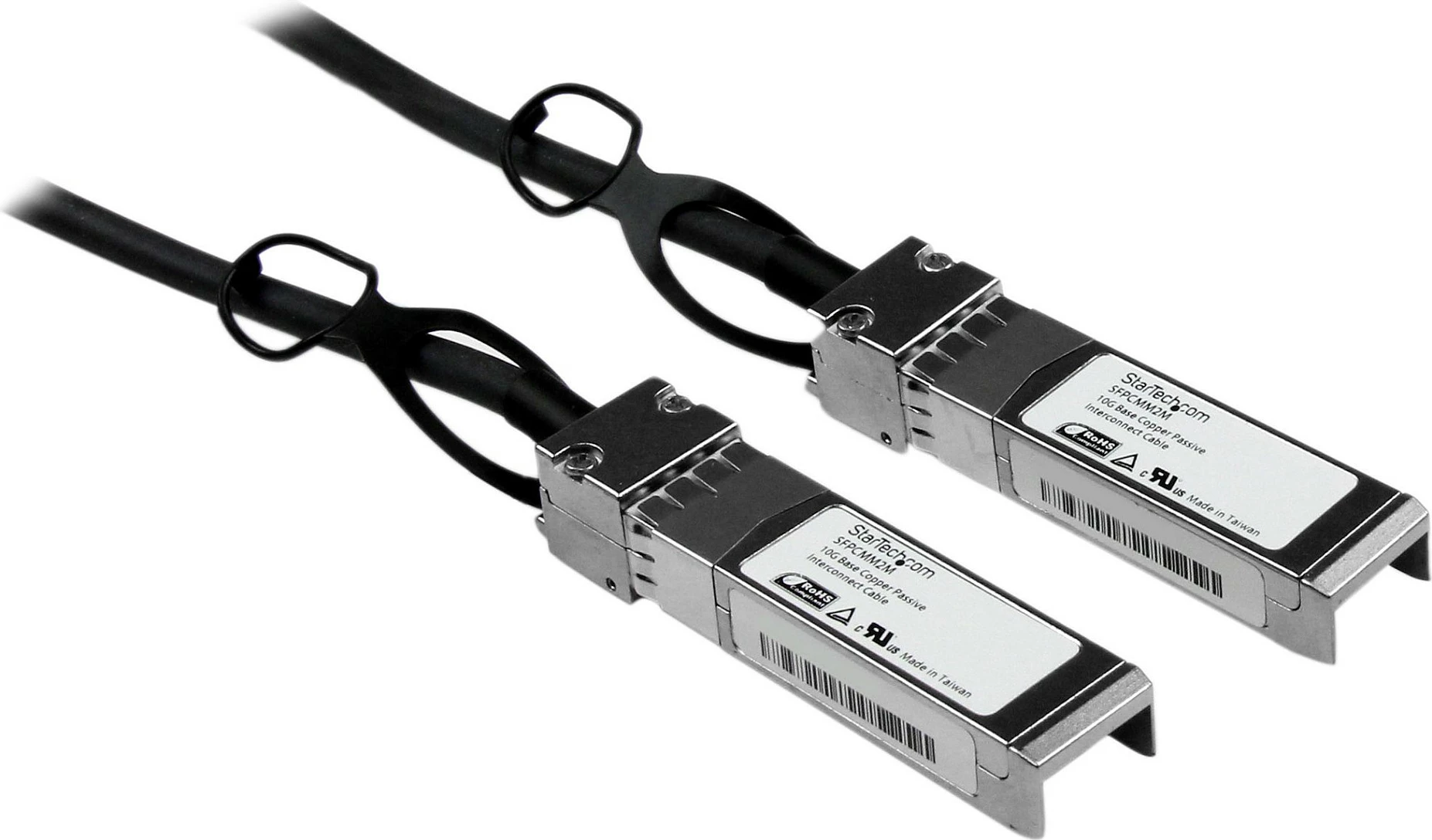 Kabllo DAC SFP+ StarTech SFPCMM2M, 2m, 10GbE Twinax Passive, e zezë