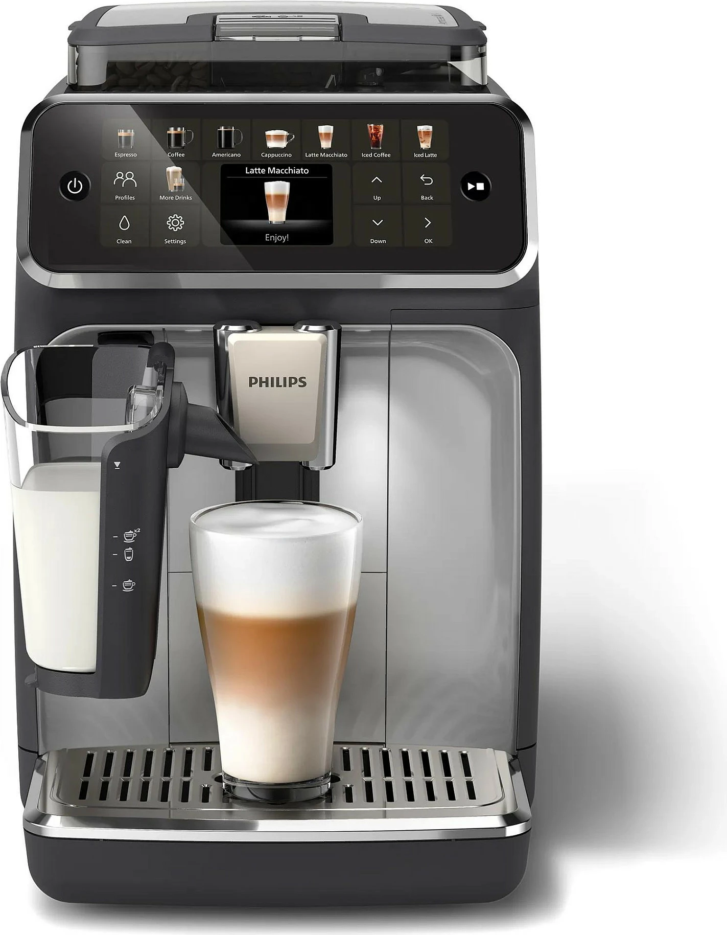 Aparat kafeje automatik Philips Series 5500 EP5546/70, LatteGo, argjend/e zezë