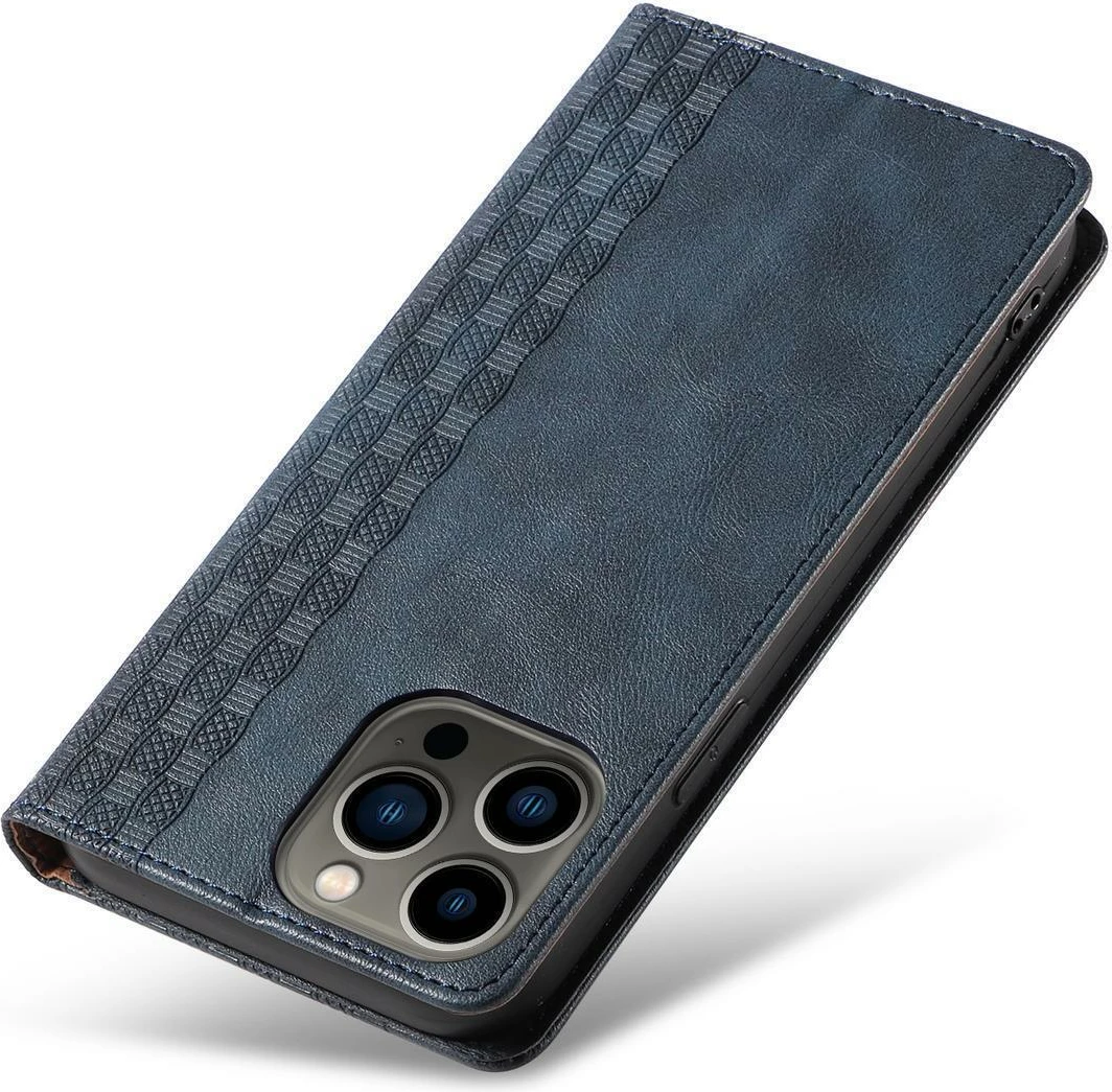 Mbështjellës Hurtel Magnet Strap Case për Samsung Galaxy S23 Ultra, me kapak, portofol, qëndrim, rrip dore, Kaltër