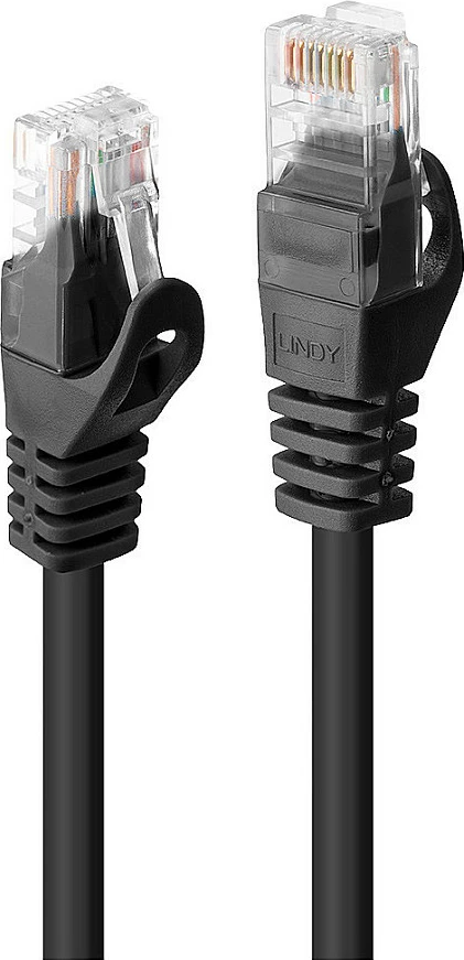 Kabllo rrjeti LINDY 48192 Cat6, 1m, RJ45-RJ45, UTP, e zezë