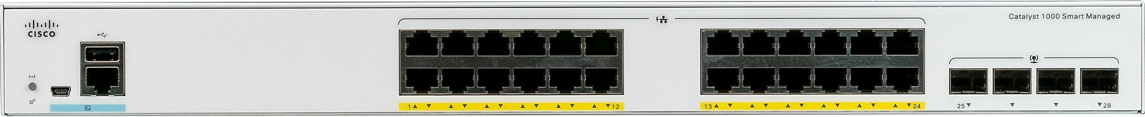 Switch Cisco Catalyst 1000-24P-4G-L, 24 porta Gigabit, PoE, i menaxhueshëm