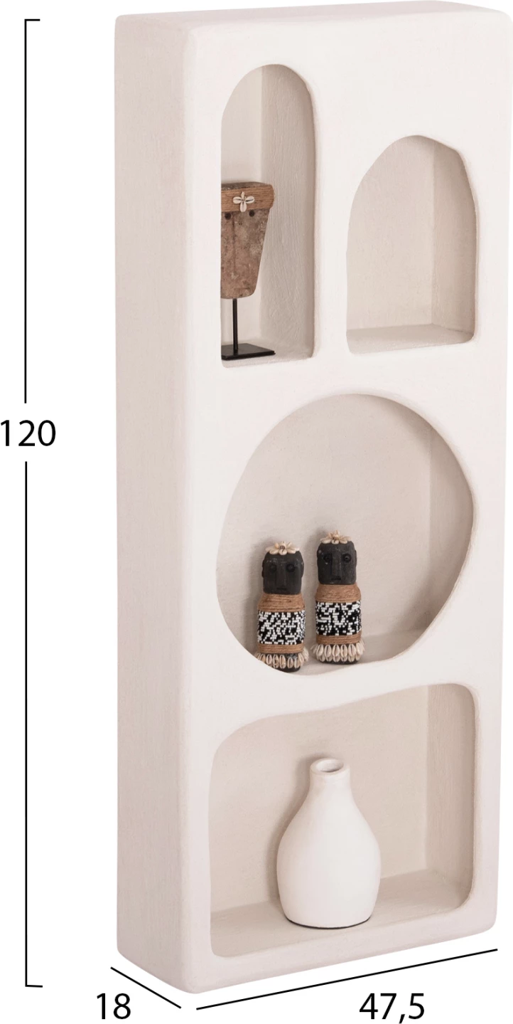 Raft muri Santorini FH18069 MDF ngjyrë e bardhë 47,5x18x120Hcm.