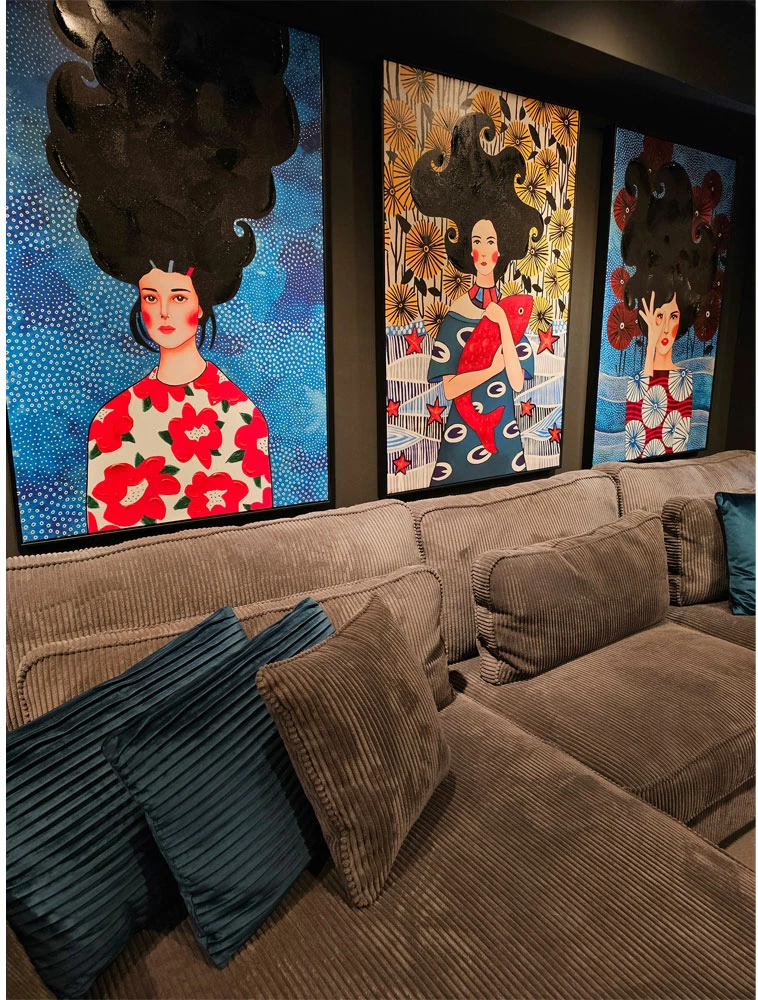 Pikturë dekorative PEACE, shumëngjyrëshe, kornizë e zezë, 80x120x5cm