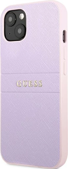 Mbështjellës Guess GUHCP13SPSASBPU për iPhone 13 mini, Saffiano, vjollcë