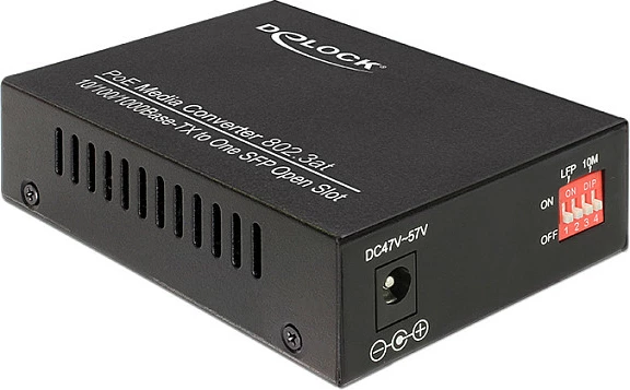 Media konvertues Gigabit Ethernet DeLOCK 86180, RJ45 PoE, SFP, 1000 Mbit/s, i zi