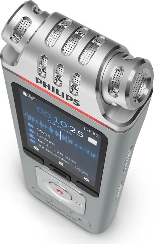 Diktafon digjital Philips VoiceTracer DVT4115, 8GB, 36h, Stereo, MP3/WAV, ekran 2", gri