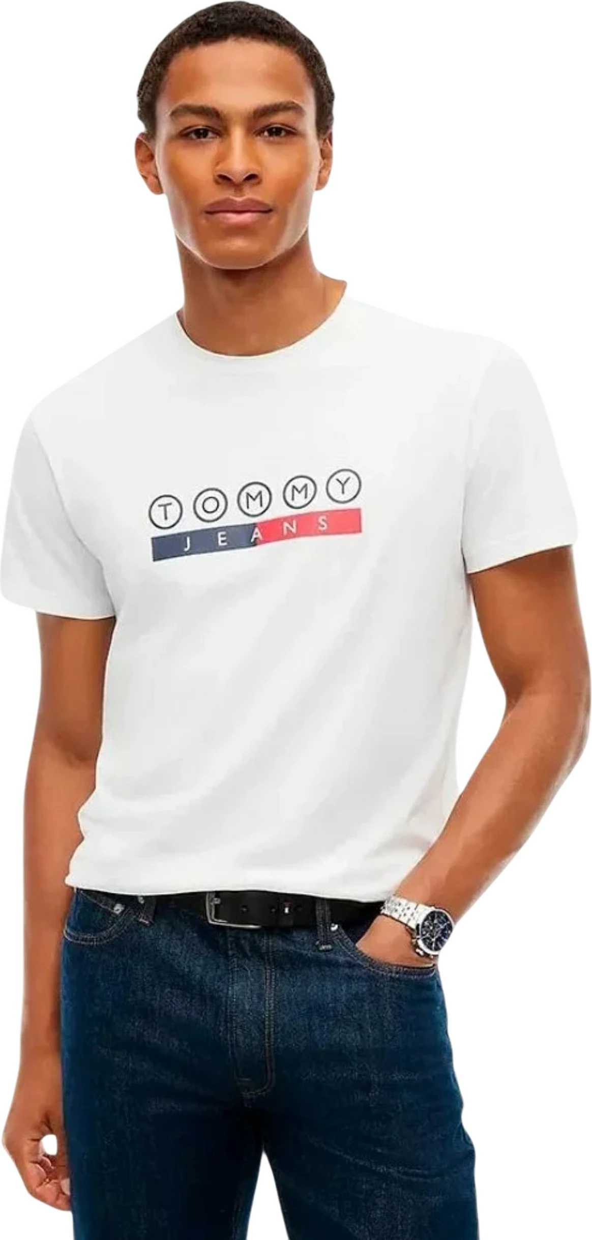 Maicë për meshkuj Tommy Hilfiger Jeans DM0DM23715, krem e çelët