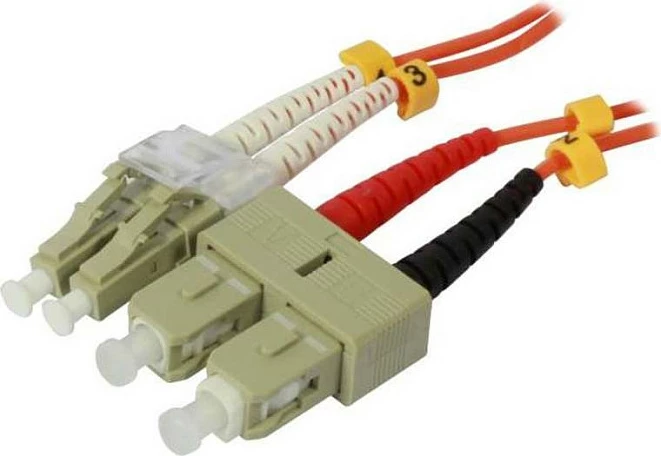 Kabllo fiber optike Synergy21 S216729, OM2 multimode, 1 m, LC-SC duplex, portokalli