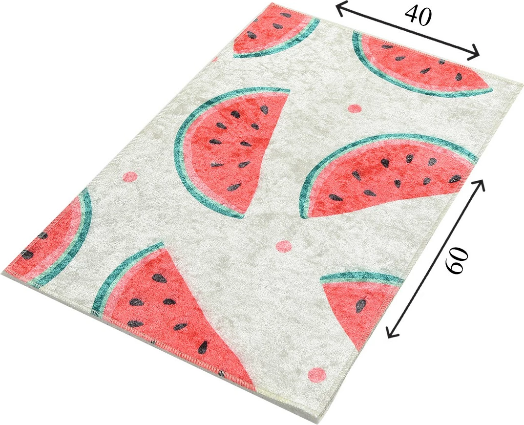 Tapet për banjo Mijölnir, dizajn me shalqi, shumëngjyrësh, 40x60cm