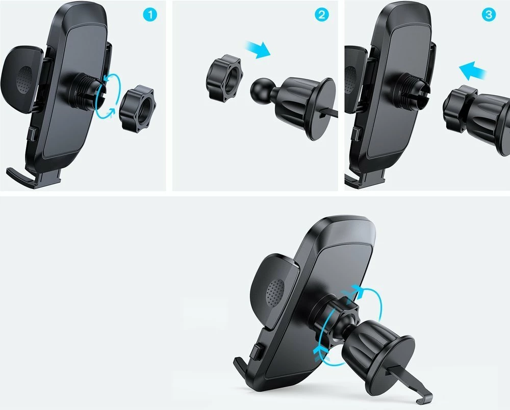Mbajtës telefoni për veturë Joyroom JR-ZS259, për grilë ajri, i zi