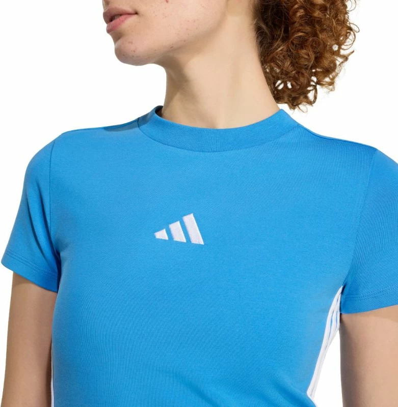 Maicë femra adidas Essentials 3-Stripes Slim Baby KD2341, e kaltër [Madhësia: M]