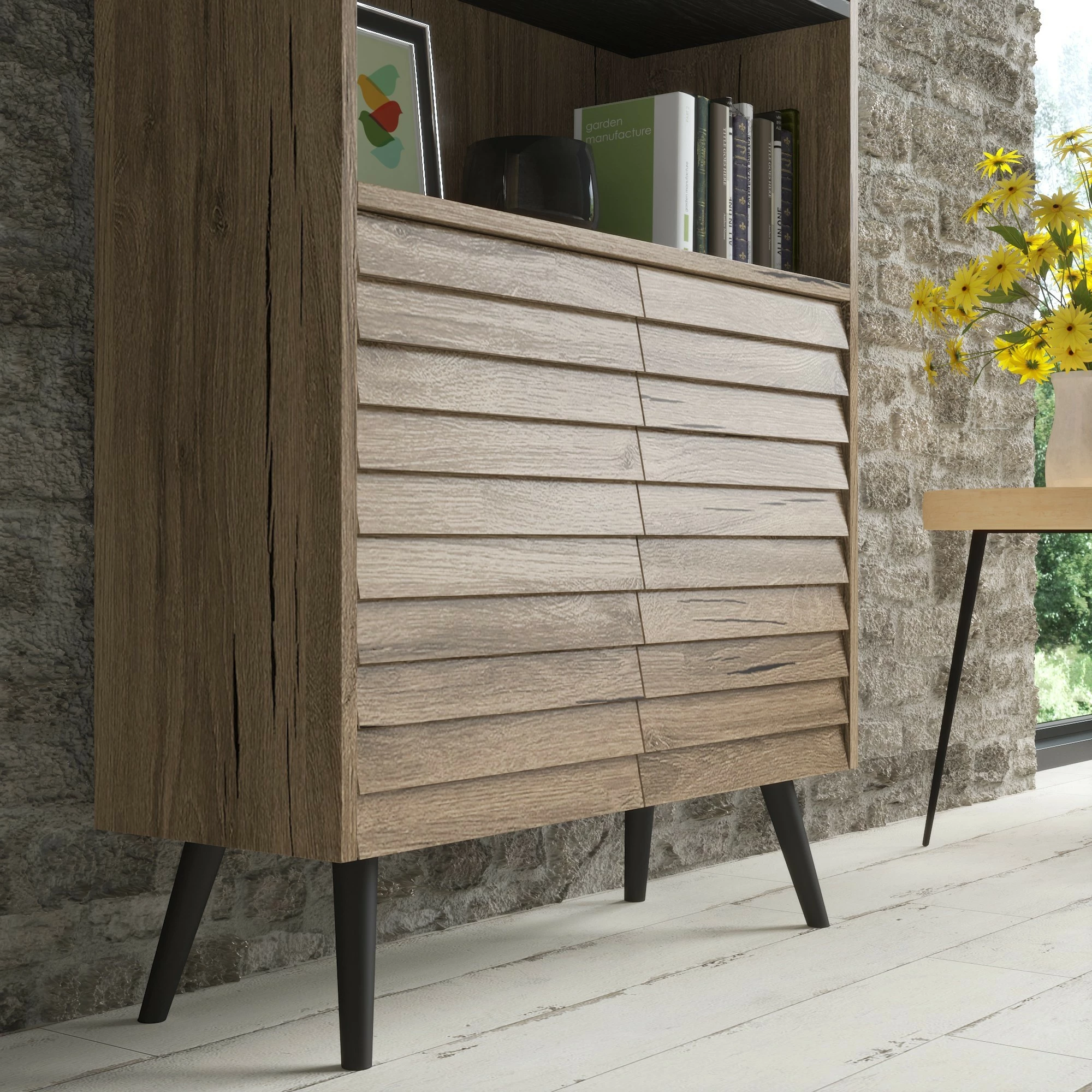 Raft librash Hanah Home, FRN-7009, ngjyrë arre