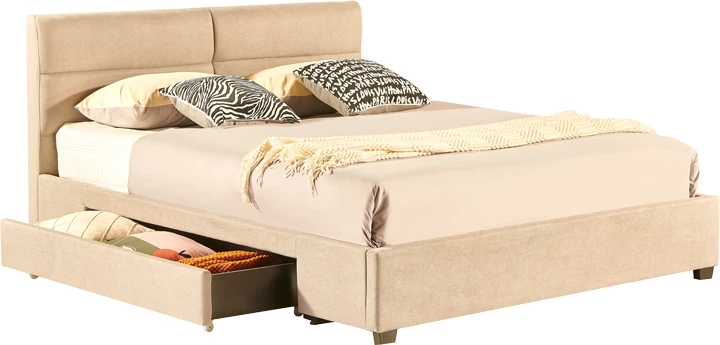 Krevat dopio me sirtar, ngjyrë bezhë, 160x200cm