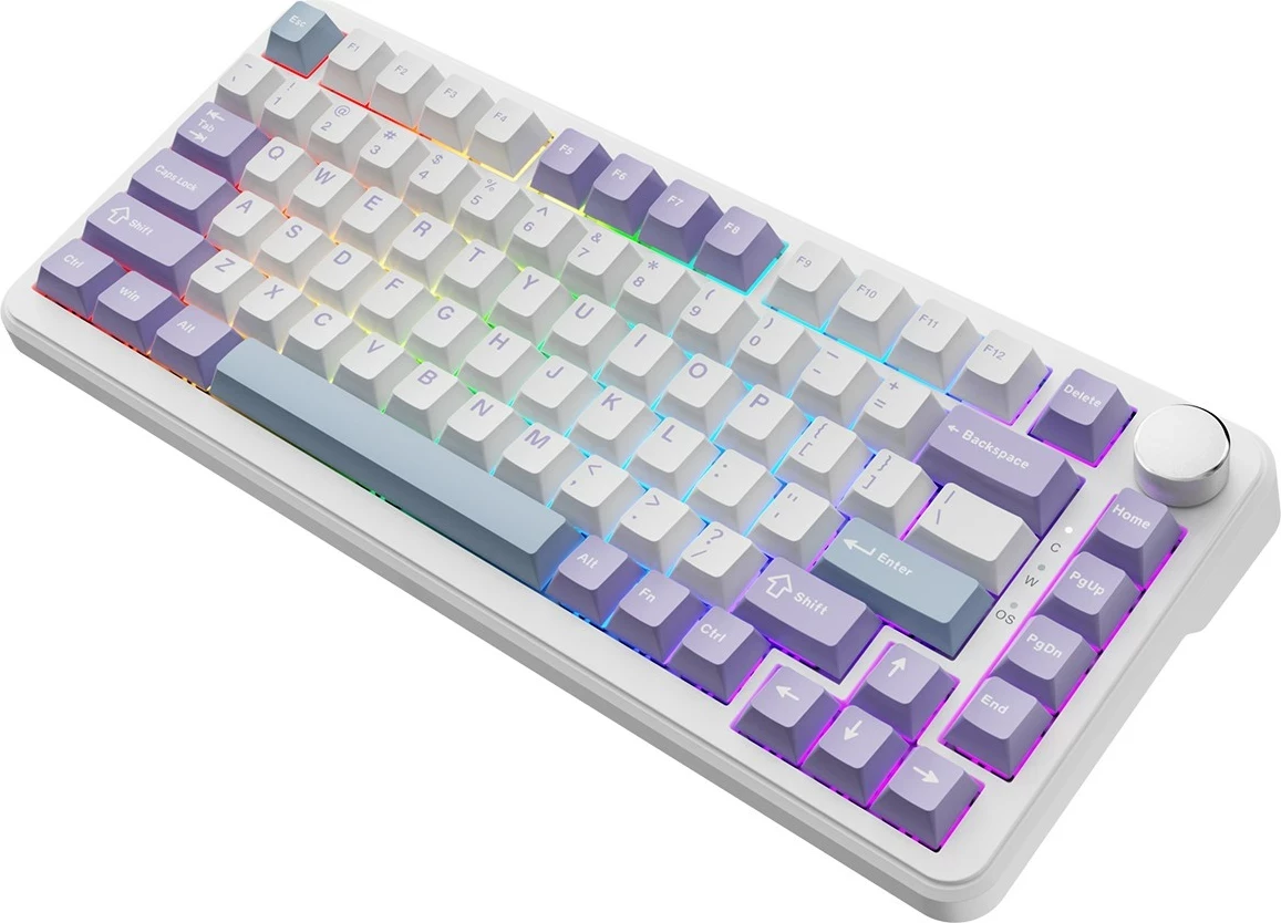 Tastierë mekanike Ajazz AK820 MAX, 75%, 82 taste, Magnetic Switch, RGB, USB-C, gri-vjollcë