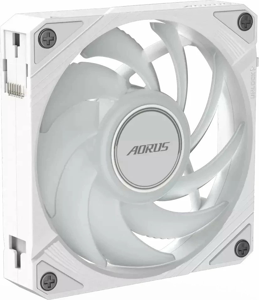 Ventilator kasë PC Gigabyte AORUS EZ Chain Fan 120 Ice GP-ECFAN1201 ICE, 120mm ARGB PWM 4-pin, 2000rpm, i bardhë, 1 copë