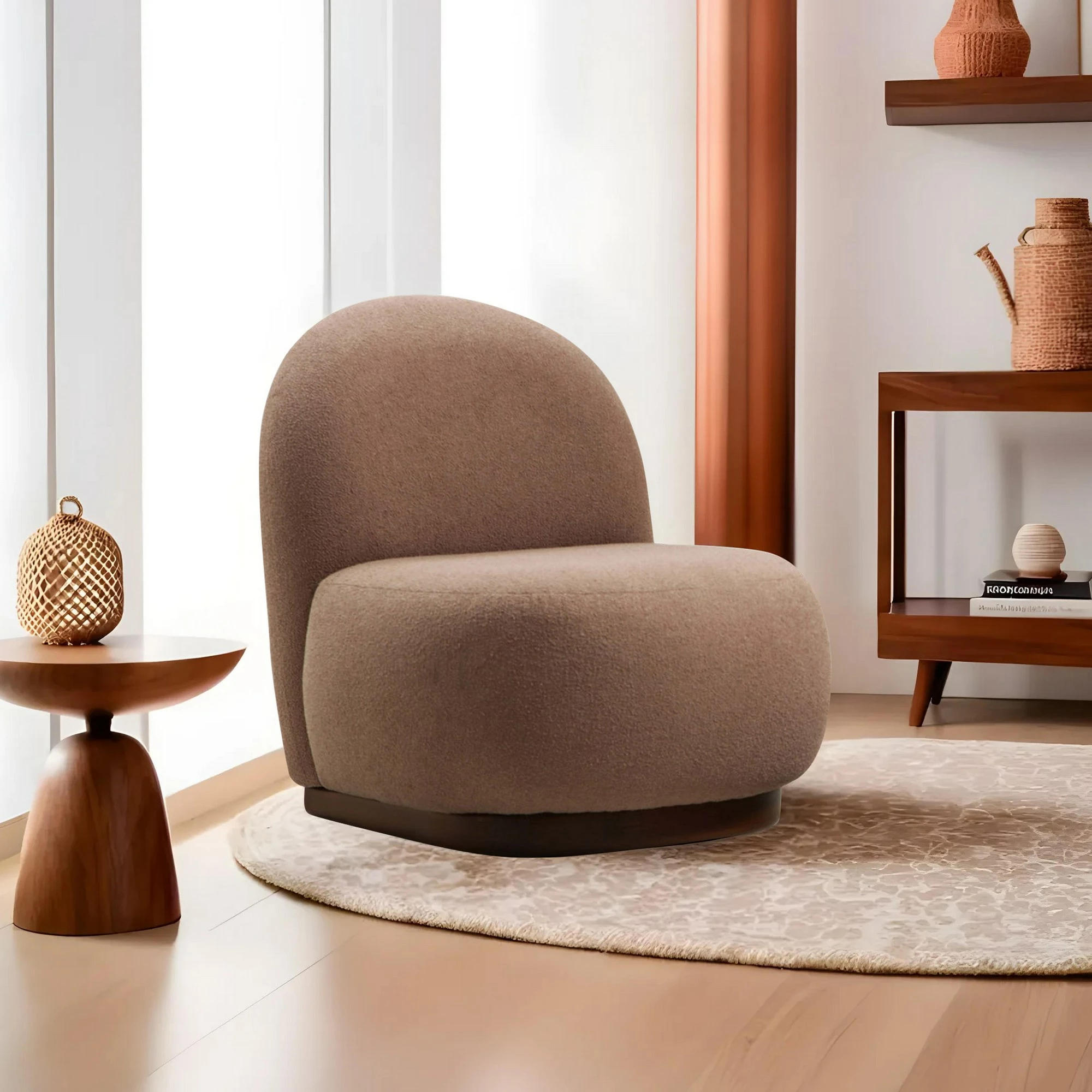 Karrige Wing Tina, ngjyrë kapuçino, Atelier del Sofa