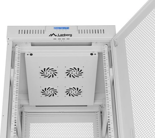 Kasë rack LANBERG 19" 42U 600x800mm, gri, derë perforuese LCD