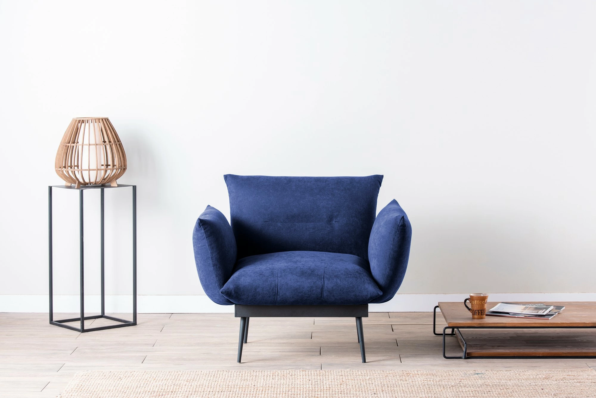 Karrige wing Jax Solo, ngjyrë blu e errët, Atelier del Sofa