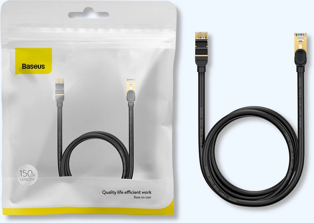 Kabllo rrjeti Baseus Speed Seven Cat 7, RJ45, 10Gbps, 5m, e zezë