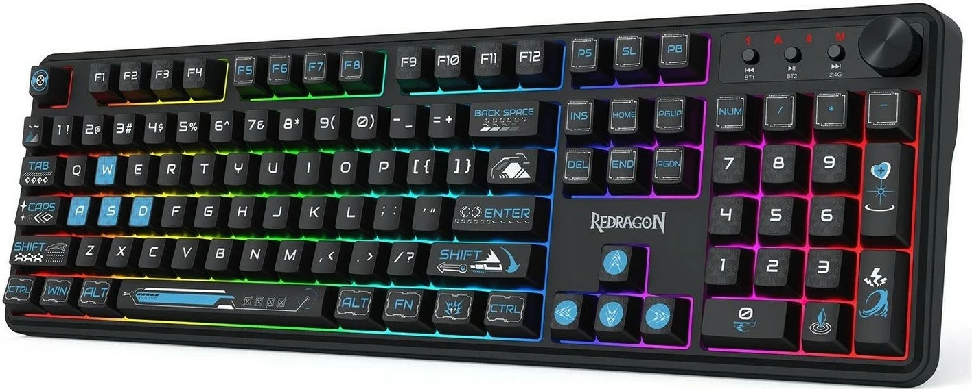Tastierë Redragon Volcano K526BB-WL, RGB, wireless, full-size, e zezë