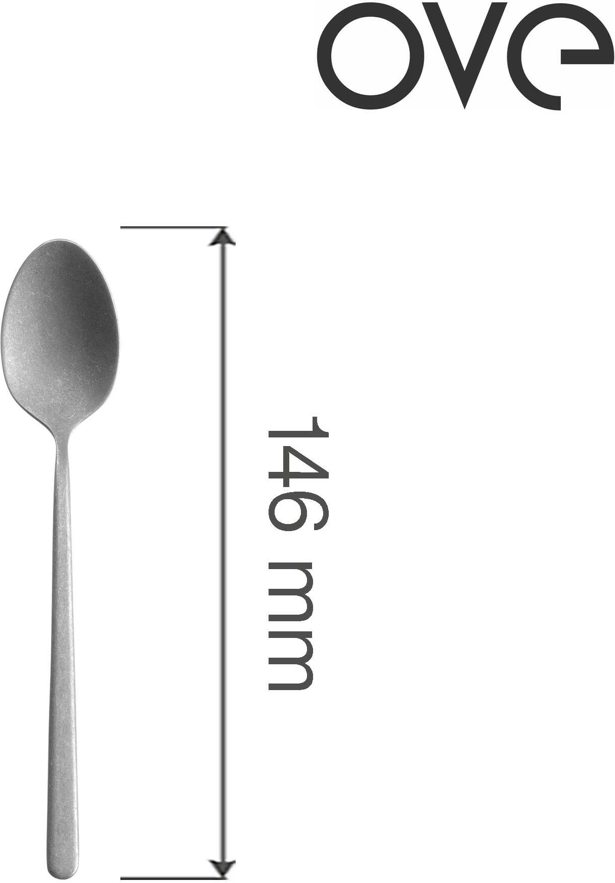 Lugë çaji OVE Amarone Vintage 146 mm, argjend mat, set 12 copë