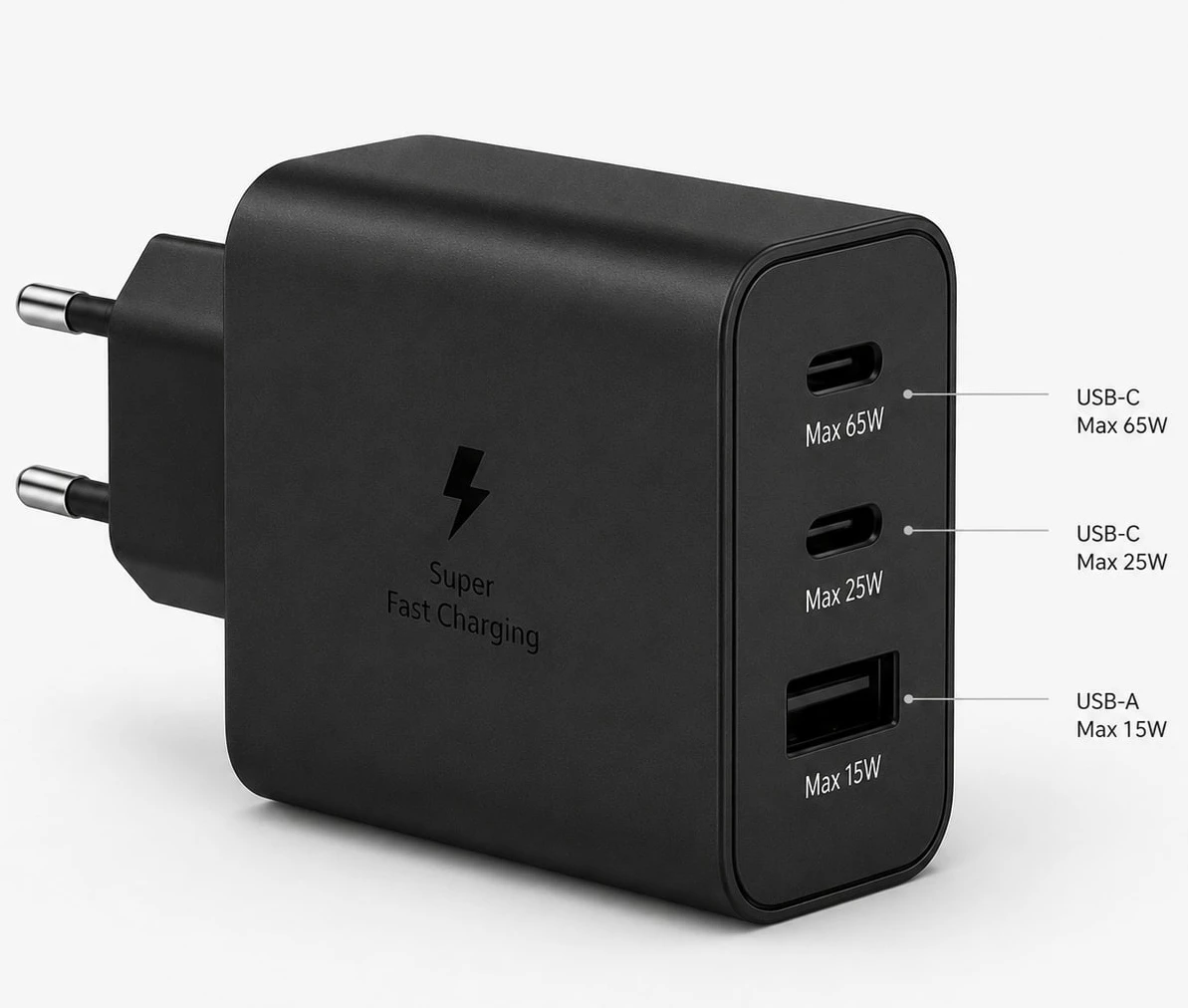 Karikues 65W PD Trio 2x USB-C + USB-A, EU Plug - i zi